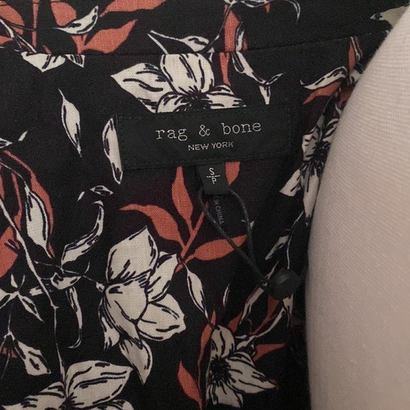 Rag & Bone Jessie Floral Print Linen Blend Shirt Jacket - Picture 7 of 11